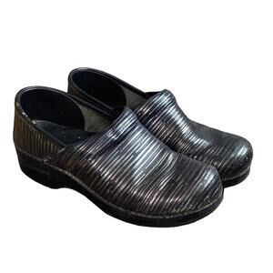 Dansko Metallic Striped Professional Clogs 40